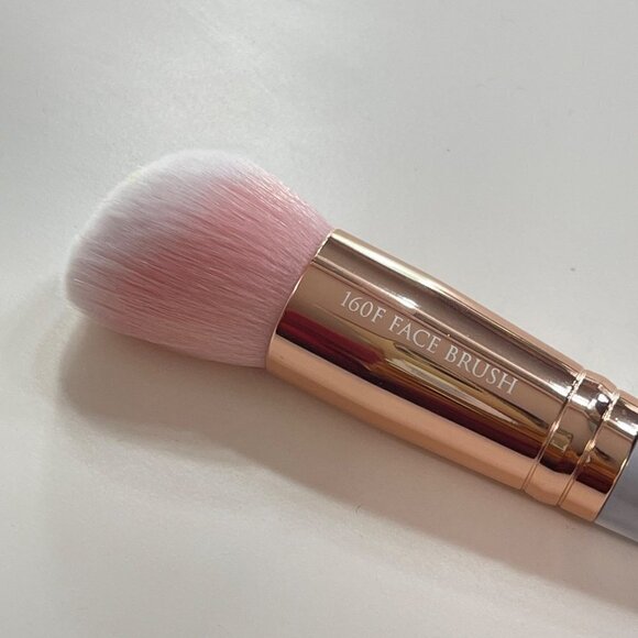 Farah New Marbled Gray White Vegan Rounded Angled Blending Face Brush 160F - Picture 3 of 5